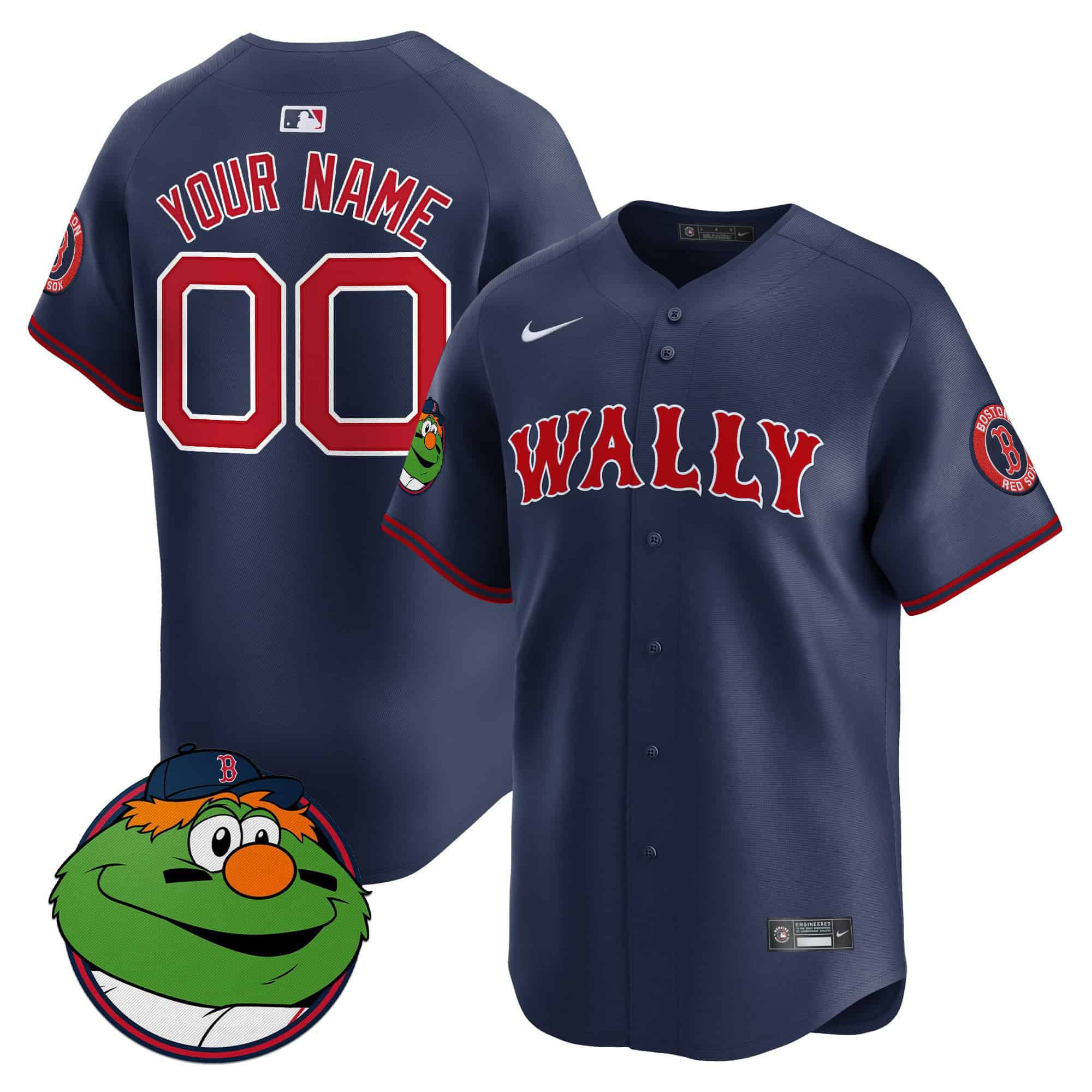 Men Boston Red Sox Blue 2024 Nike Wally Vapor Premier Limited Custom MLB Jersey